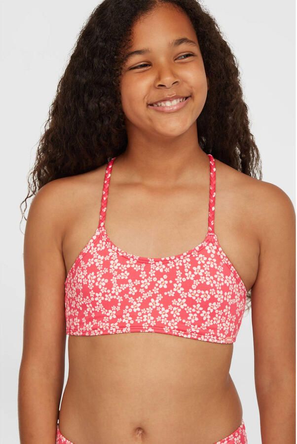 O'Neill crop bikini Tropics roze wit