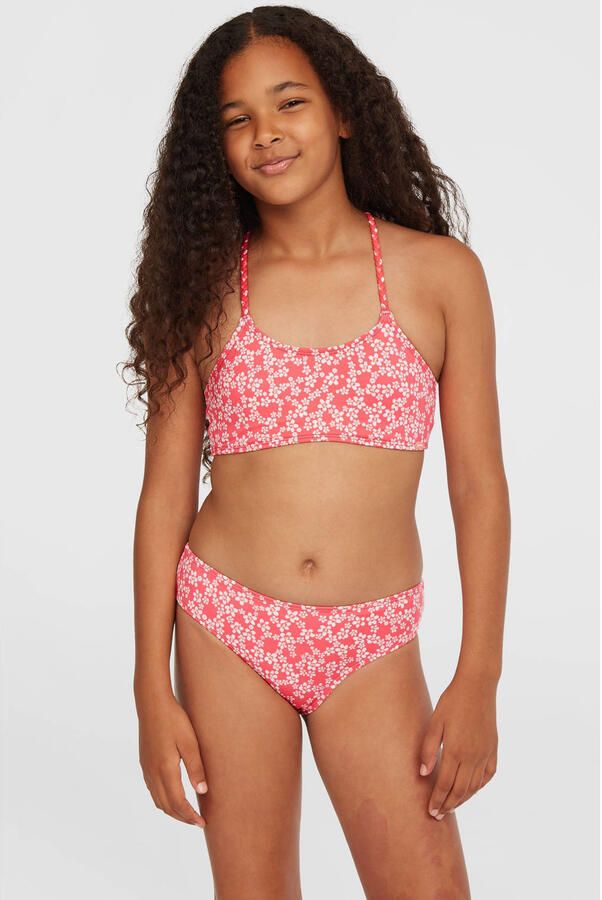 O'Neill crop bikini Tropics roze wit
