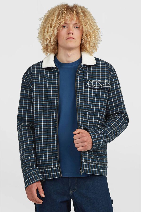 O'Neill flanel geruite tussenjas blauw
