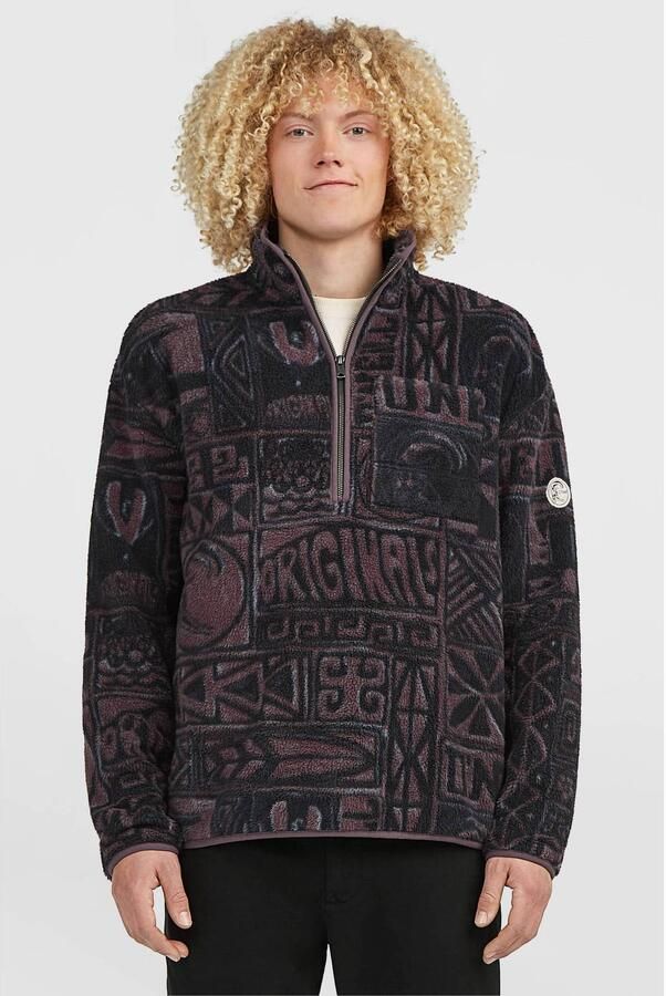 O'Neill oversized fleecetrui met print donkerpaars