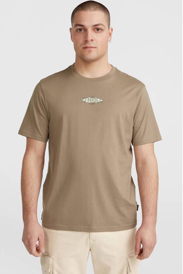 O'Neill regular fit T-shirt met backprint bruin - Foto 2