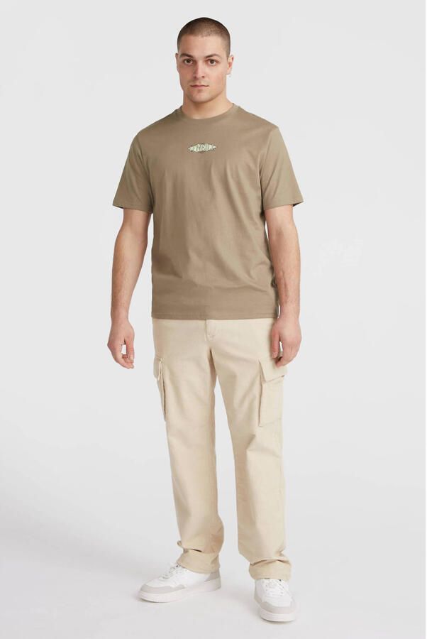 O'Neill regular fit T-shirt met backprint bruin