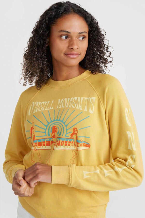 O'Neill sweater met printopdruk geel