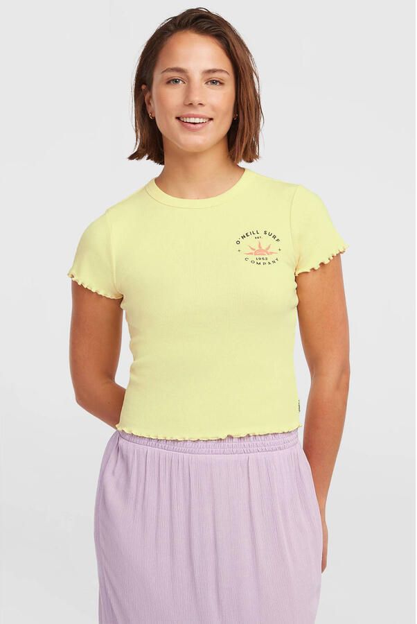 O'Neill T-shirt geel rib gebreid