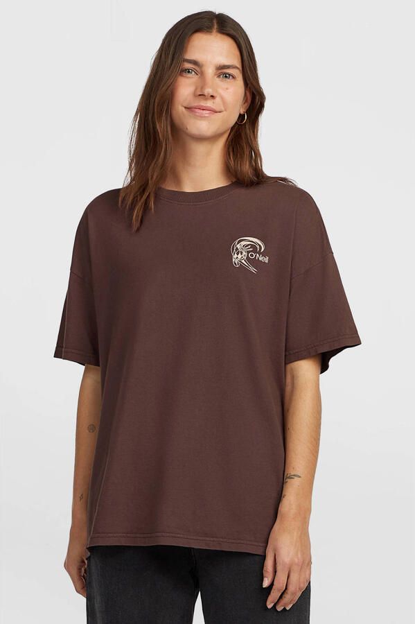 O'Neill T-shirt met backprint bruin