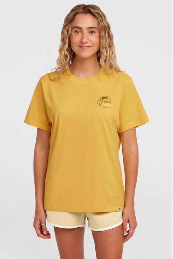 O'Neill T-shirt met backprint geel