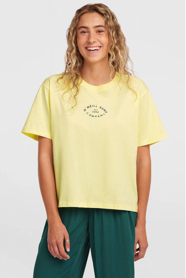 O'Neill T-shirt met backprint lichtgeel