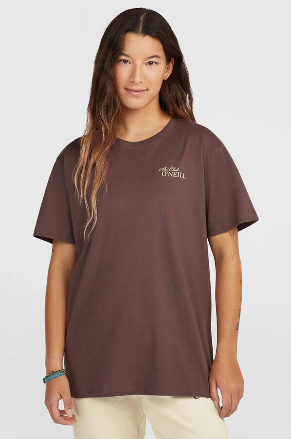 O'Neill T-shirt met tekst bruin
