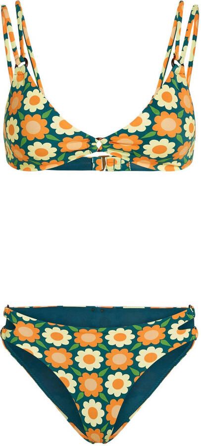 O'Neill voorgevormde triangel bikini set O'Riginals groen oranje