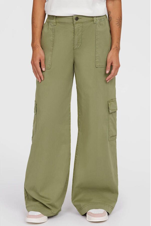 O'Neill wide leg regular waist cargo broek kaki