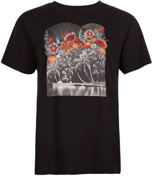 O'Neill T-shirt met printopdruk en borduursels zwart