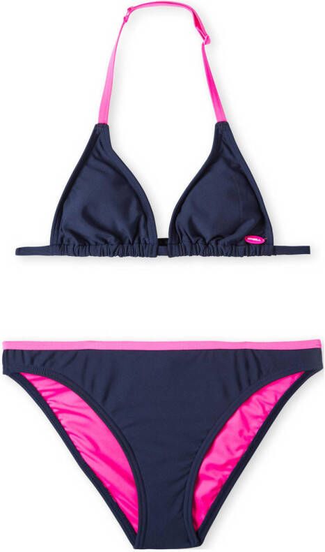 O'Neill triangel bikini Essentials donkerblauw roze Meisjes Polyester Meerkleurig 152