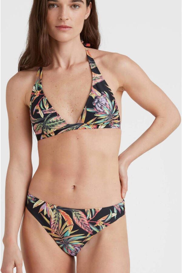 O'Neill voorgevormde halter bikini Marga Rita zwart geel groen