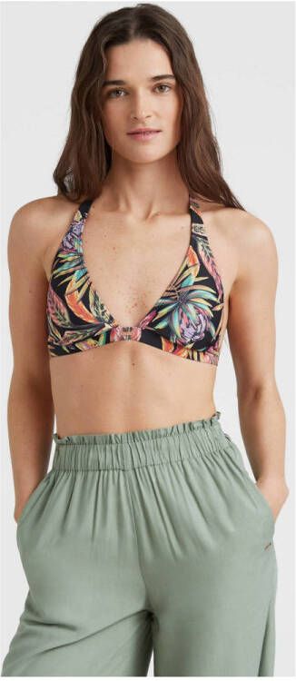 O'Neill voorgevormde halter bikinitop Marga zwart geel groen - Foto 2