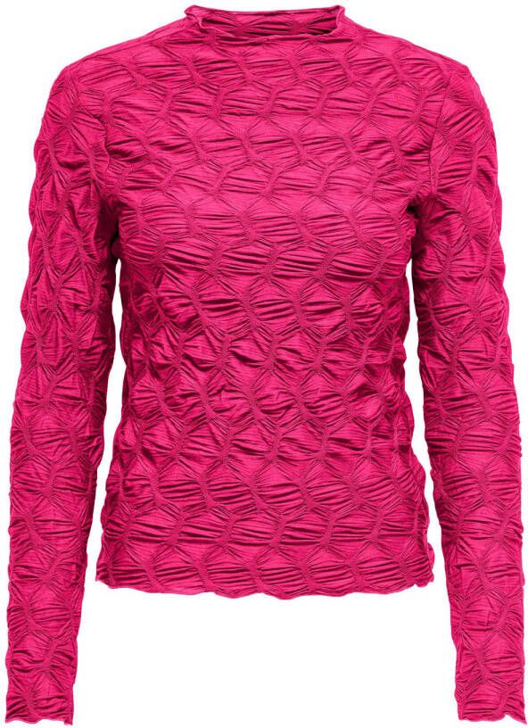 Only Fuchsia Purple Structuur Top Pink Dames