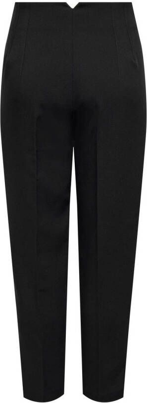 ONLY high waist regular fit pantalon van gerecycled polyester zwart