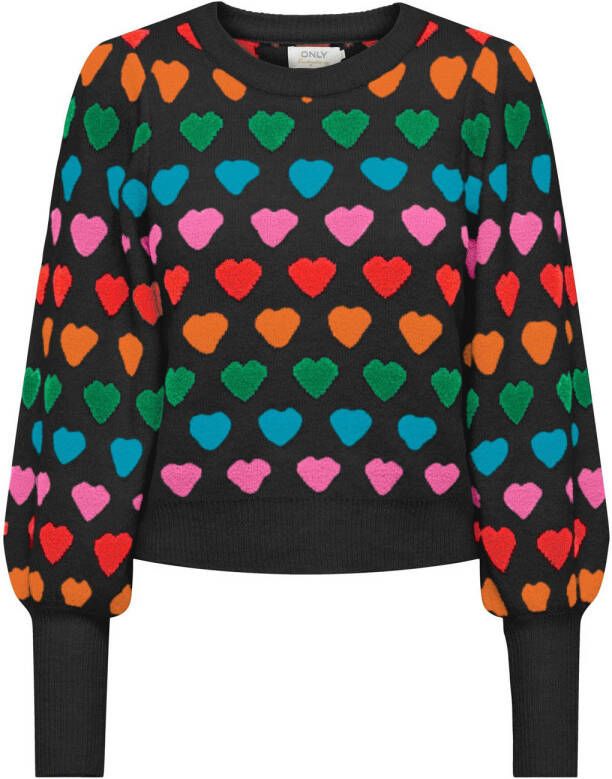 Only Zwarte Gebreide Kleding voor Vrouwen met Print Black Dames