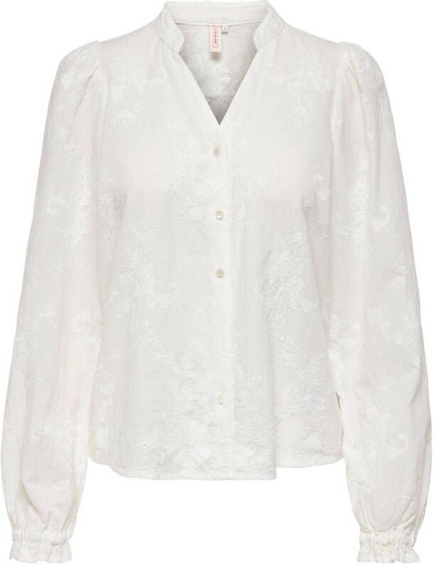 ONLY blouse ONLDORA met borduursels wit