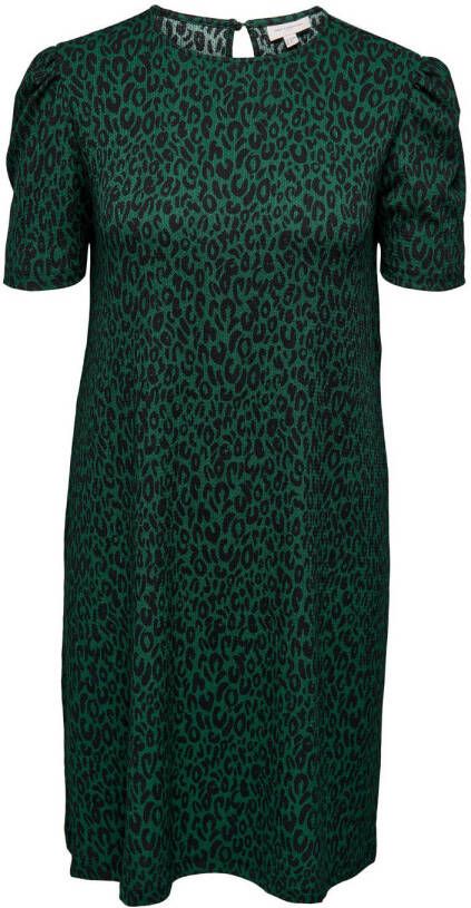 ONLY CARMAKOMA A-lijn jurk met dierenprint hunter green
