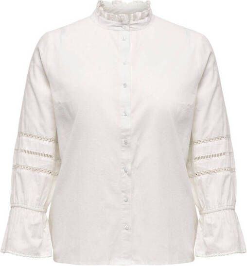 Only Carmakoma Witte Frill Shirt Carlena L S WVN White Dames