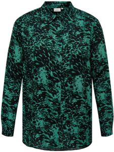 ONLY CARMAKOMA blouse CAROTTELIA met all over print groen zwart