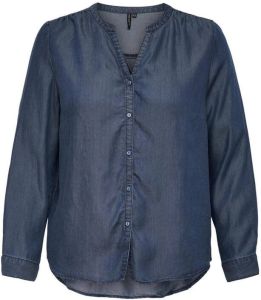 ONLY CARMAKOMA PLUS SIZE jeansoverhemd met V-hals model 'CARSEMA'