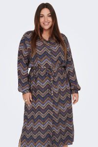 ONLY CARMAKOMA PLUS SIZE midi-jurk met all-over motief model 'BANNI'