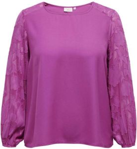 ONLY CARMAKOMA blousetop CARMABELLA met textuur paars