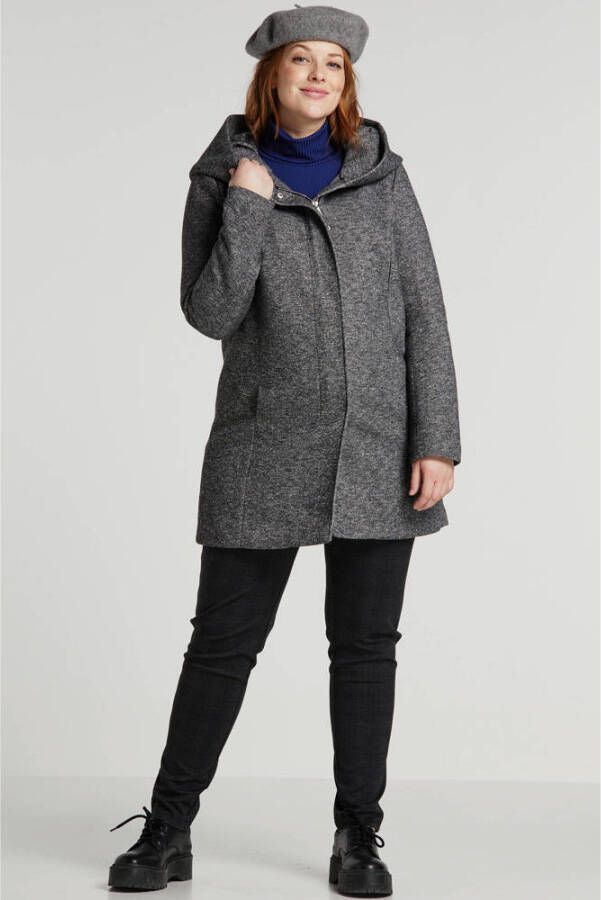 ONLY CARMAKOMA Lang jack CARSEDONA LIGHT COAT OTW met een capuchon