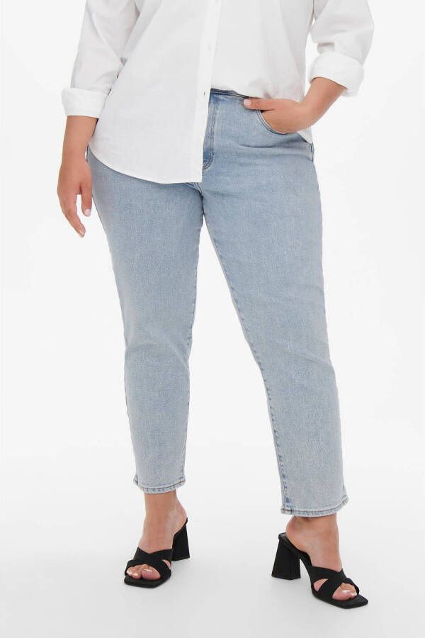 ONLY CARMAKOMA cropped high waist straight fit jeans CARMILY light denim