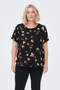 ONLY CARMAKOMA PLUS SIZE blouseshirt met bloe motief model 'CARVICA TOP'