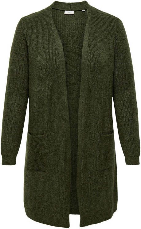 ONLY CARMAKOMA gemêleerd vest CARJADE donkergroen