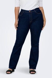 ONLY CARMAKOMA high waist flared jeans CARSALLY donkerblauw