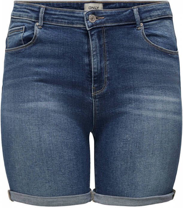 ONLY CARMAKOMA high waist short CARLAOLA donkerblauw denim