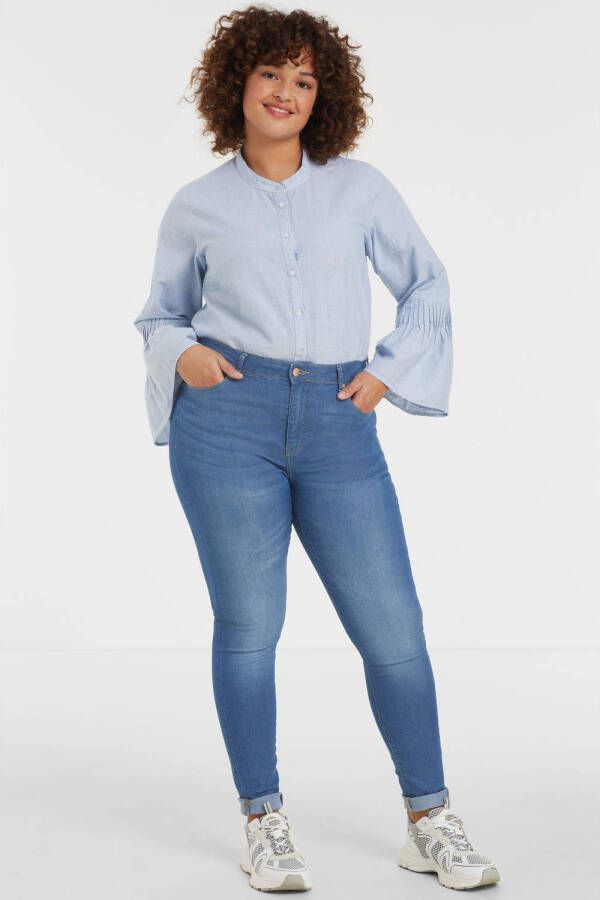 ONLY CARMAKOMA high waist skinny jeans CARFLAKE medium blue