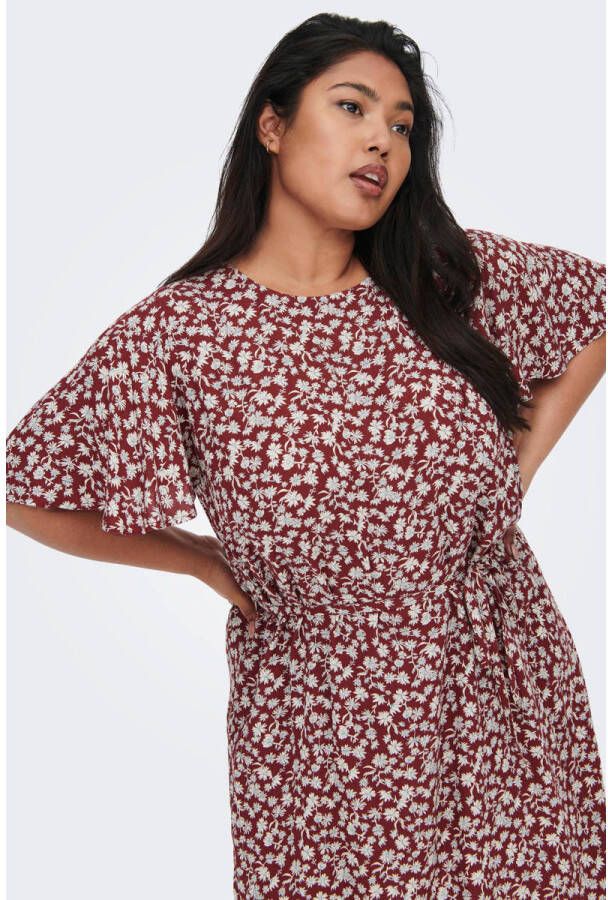 ONLY CARMAKOMA jurk CARZITTA met all over print rood
