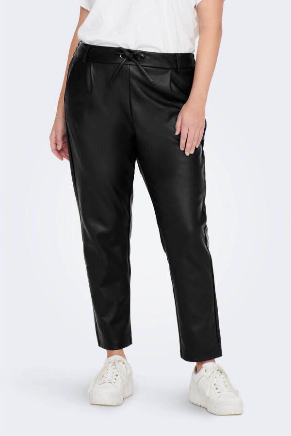 Only Carmakoma Zwarte Coated Pant | Freewear Zwart Black Dames