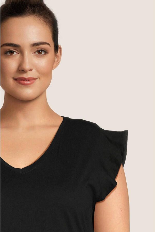 ONLY CARMAKOMA Jerseyjurk CARMAY LIFE CAP SL FRILL DRESS JRS NOOS