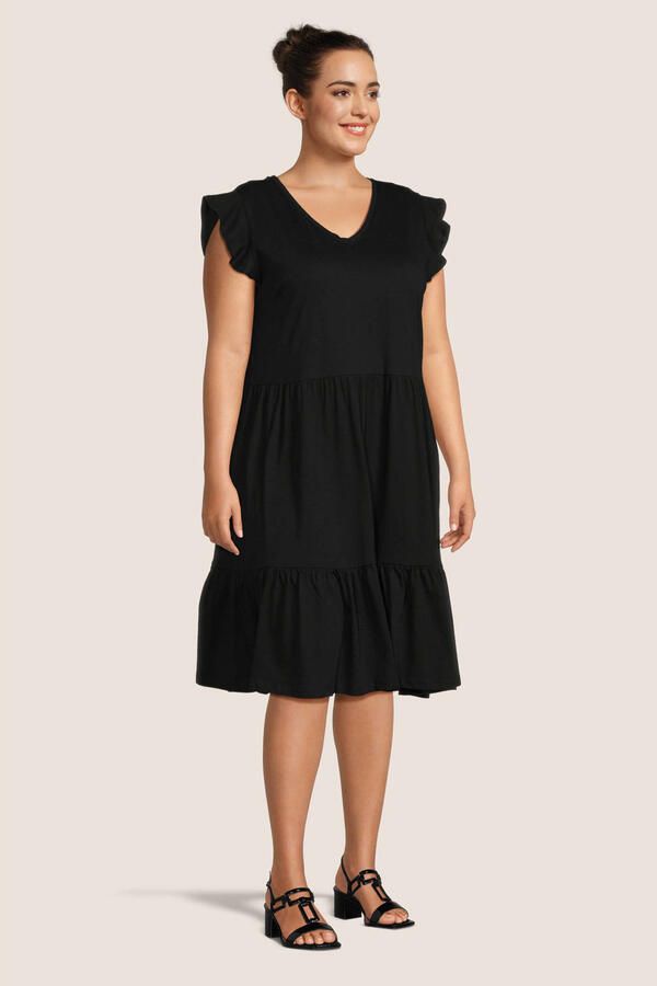 ONLY CARMAKOMA Jerseyjurk CARMAY LIFE CAP SL FRILL DRESS JRS NOOS - Foto 3