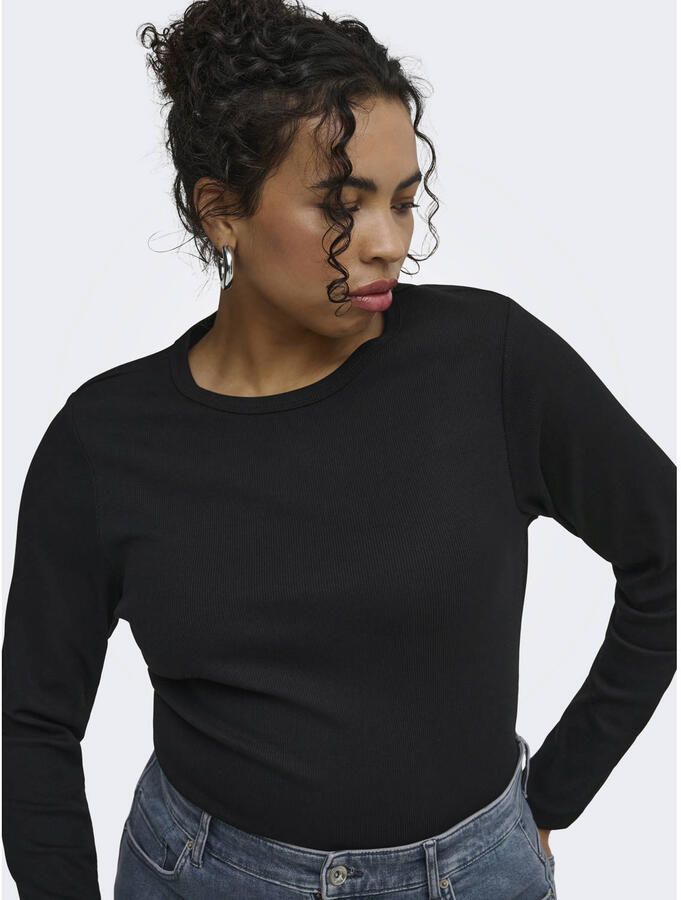 ONLY CARMAKOMA aansluitend gebreid top Plus Size zwart