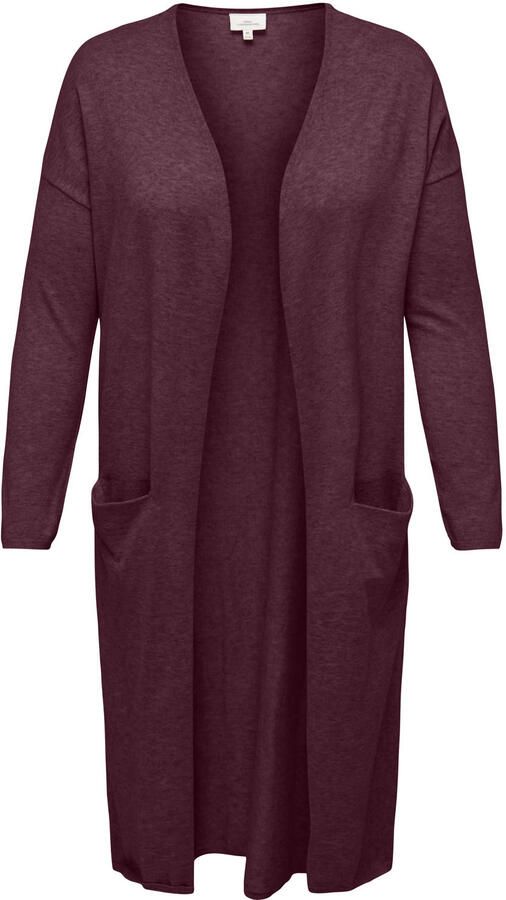 ONLY CARMAKOMA aansluitend gebreide vest Plus Size aubergine