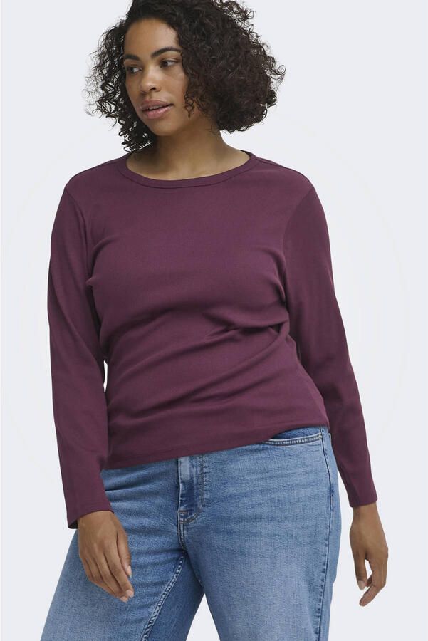ONLY CARMAKOMA aansluitend top Plus Size aubergine - Foto 3