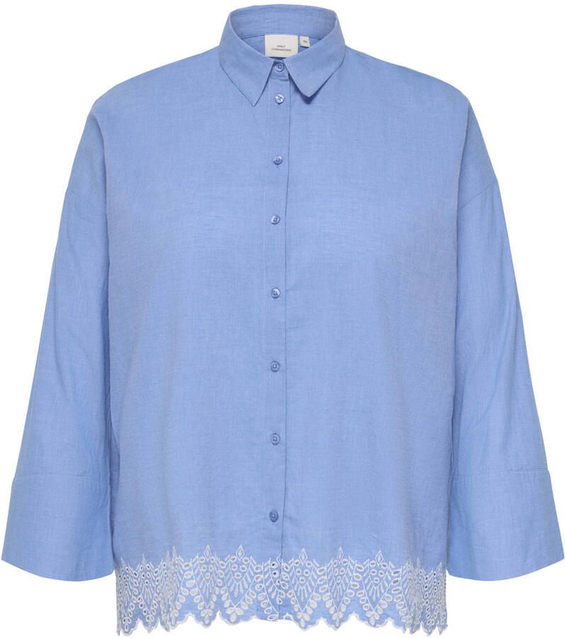 ONLY CARMAKOMA blouse broderie lichtblauw