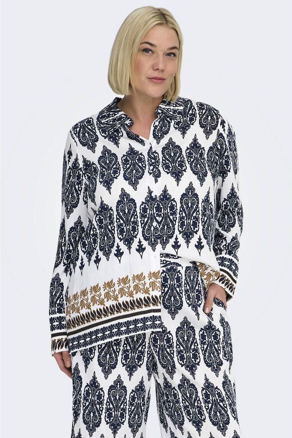 ONLY CARMAKOMA blouse donkerblauw