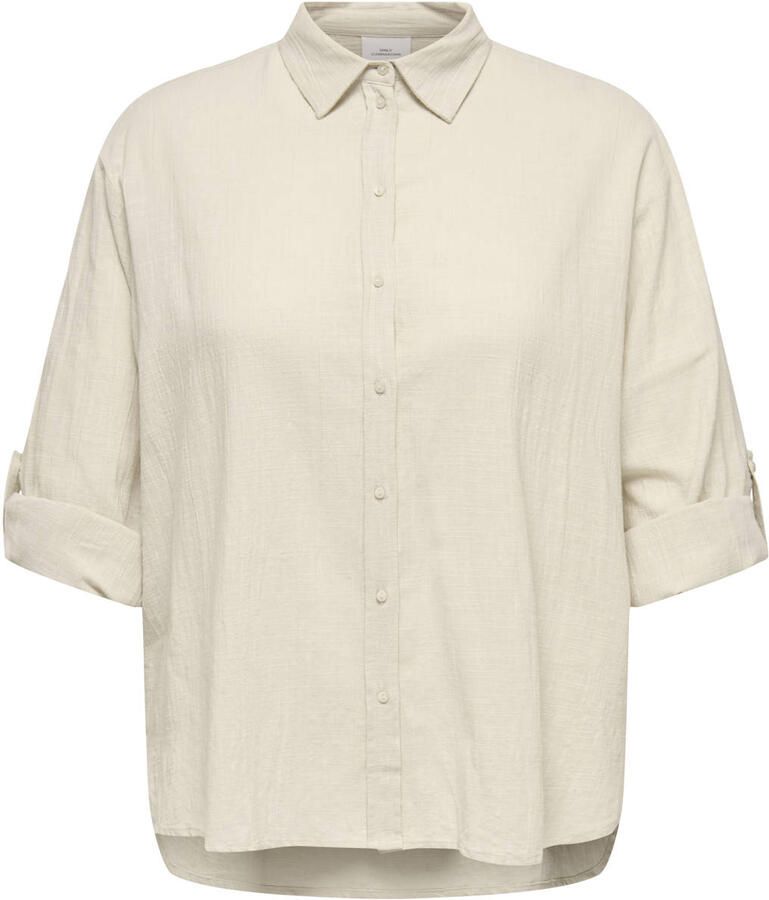 ONLY CARMAKOMA Blouse met lange mouwen CARTIZANA COTTON L S SHIRT WVN NOOS
