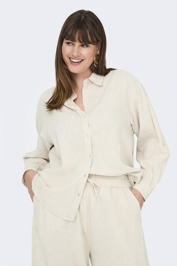 ONLY CARMAKOMA Blouse met lange mouwen CARTIZANA COTTON L S SHIRT WVN NOOS
