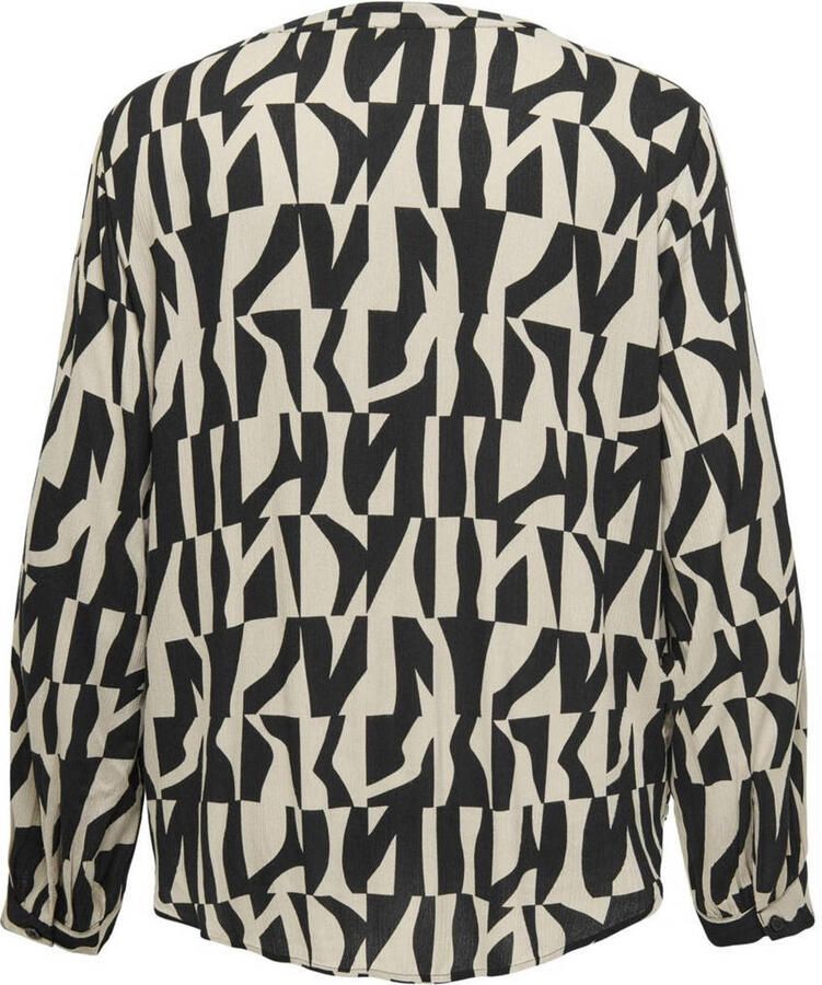 ONLY CARMAKOMA blouse met all over print zwart