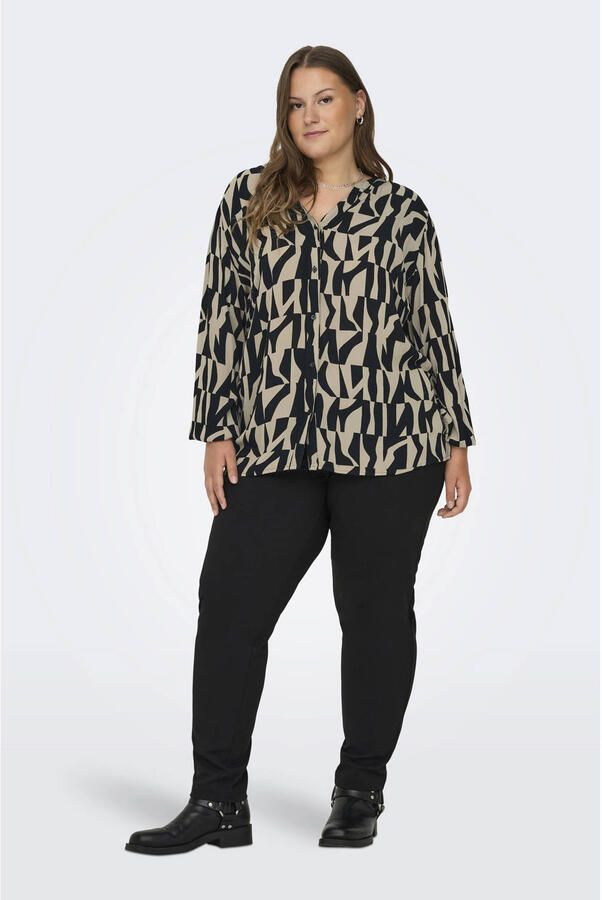 ONLY CARMAKOMA blouse met all over print zwart - Foto 2
