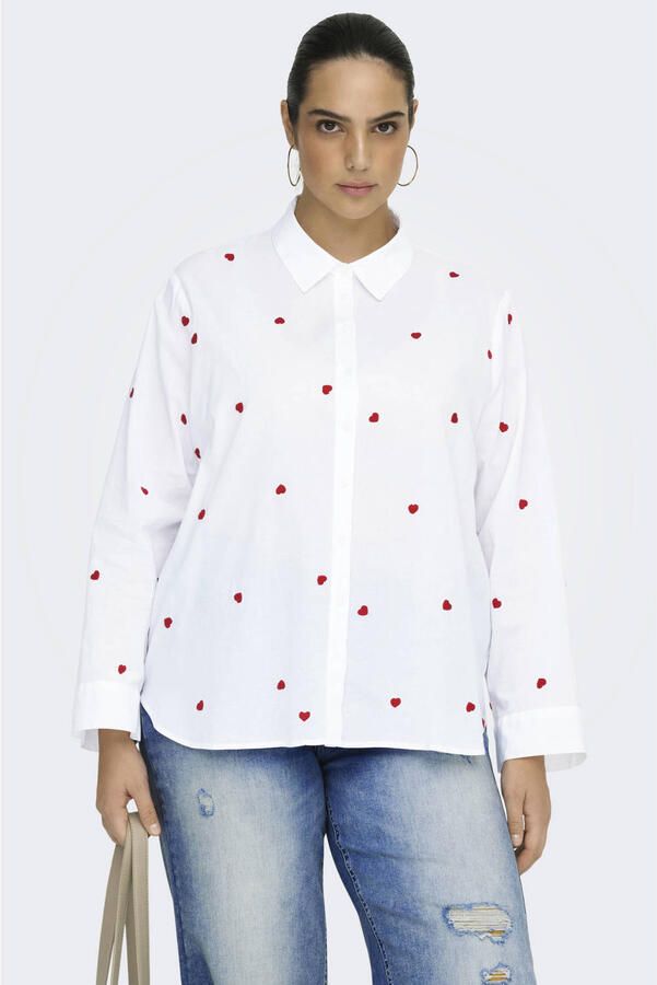 ONLY CARMAKOMA blouse met hartjes
