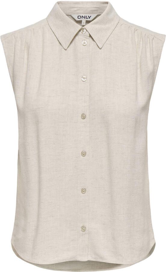 ONLY CARMAKOMA blouse met linnen beige